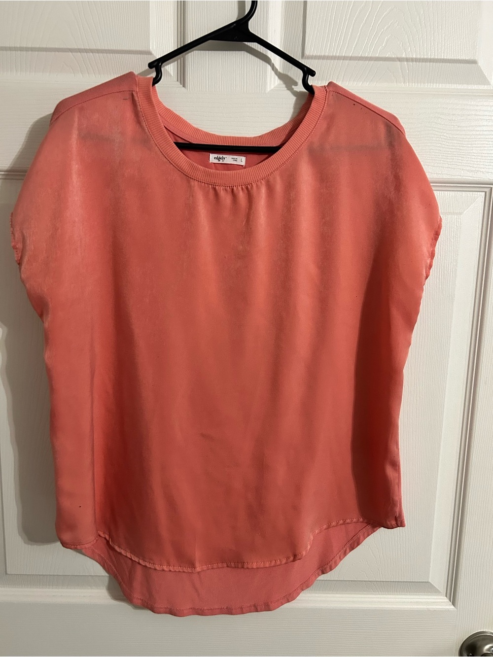 edge Coral-Pink Cap Sleeve Blouse